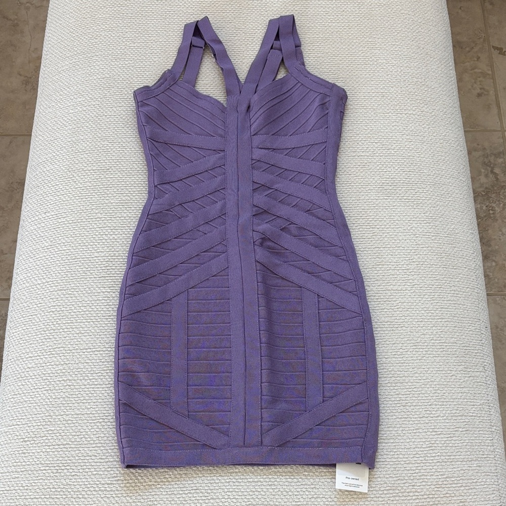 Purple Bandage Dress stretta - Picture 1 of 5